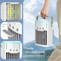 NEW Portable Air Conditioner Mini Desktop Air Cooler Fan With Mist Spray Lights For Home Room Office Camping