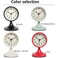 Stylish Nordic Metal Alarm Clock with Night Light – Silent Round Table Clock, Cute & Vintage Design for Student Dorm