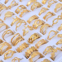 20 Pieces/Lot Vintage Adjustable Stainless Steel Rings Mixed Oil Pressure Titanium Steel Men and Women Couple Finger Ring