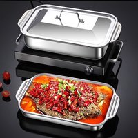 Stainless Steel Baking Pan Set, High-quality 2pcs PCMetal Tray with Lid, Deep-sided Design for Greater Capacity, Heat Resistant