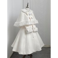 Velvet Bunny Japanese Heiress Woolen Coat+bow Cape Set, Niche, Sweet and Cute Two-piece Set for Women