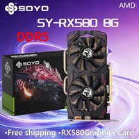 AMD Graphics Cards SOYO Radeon RX580 8G GDDR5 Video Gaming Card PCIE3.0x16 Desktop Computer Components HDMI DP DVI 8Pin 256Bit