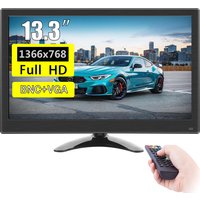 13.3 inch Portable Monitor 1366x768 TFT Panel LCD Display With USB BNC HDMI VGA Ports For Switch Laptop With Remote Control