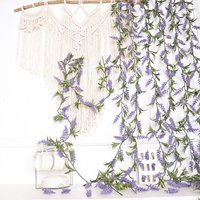 1PC Home Decoration Plant Evergreen Vine, Artificial Purple Lavender, Holiday Wedding Party Hanging Flowers