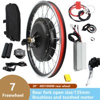 20 Inch Front/Rear Wheel Electric Conversion Motor Kit 48V 1000W LED Display Electric Bike Conversion Kit