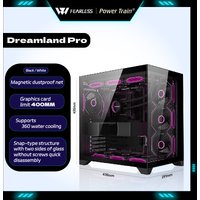 Power Train Dreamland PRO PC Gaming Case ATX MATX ITX Sea View Room Double-Sided Glass Computer Case 360 Water-Cooled Gabinete