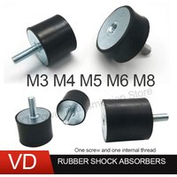 M3 M4 M5 M6 M8M10 Male-Female Thread Rubber Shock Absorber Anti Vibration Pad Rubber-Metal Silentblock VD Rubber Flat Base Block