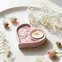Resin Silicone Mold Reusable Heart-Shaped Mold Suitable for Making Candle Holders,Resin Crafts CementGypsum, Mold for Wedding,