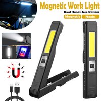 Super Bright COB LED Work Light USB Rechargeable Handheld Flashlight Powerful Magnetic Car Repair Lamp Outdoor Waterproof Torch