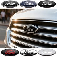 1Pc 11.5cm Aluminum Overlay Emblem Badge For Ford Focus Mk2 Mk3 Fiesta Front Hood Rear Tail Trunk Covers Auto Tuning Accessories
