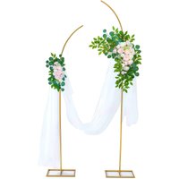 2pcs Curved Arch Stand Set, Gold Balloon Frame & Backdrop Bracket for Wedding, Bridal Shower, Ceremony, Engagement Party