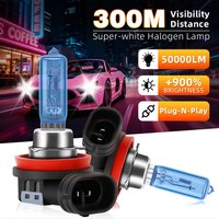High Power H9 Halogen Bulb 50000LM Headlight Hi/Lo Beam 12V 6000K Driving Lamp Canbus No Error Super Bright White Light 2/4PCS