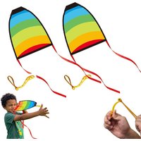 Funny Finger Ejection Kite for Kids Outdoor Beach Games Rainbow Slingshot Kites Creative Elastic Flying Toys Children Gift