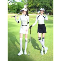 TTYGJ Golf Clothing Women Skirt Wrap Hip Skirt Tracksuit Fashion Half Skorts with Inner Short Lady Split Slim Workout Golf Skort