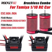 SURPASS HOBBY Rocket-RC 1/10 Brushless Motor And ESC Combo 60A /80A F540 F550 motor 3.175mm V2 Supersonic for Tamiya RC Car