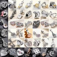AliExpress NONE New 925 Silver Starry Sky Travel Castle Bicycle Charm Fit for Original Bracelets Necklaces DIY Boutique Jewelry Accessories
