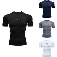 2026 Compression T Shirt Men Summer Sportswear Running T-shirt Elastic Quick Dry Sport Tops Tee Athletic Gym Workout Shirts Men
