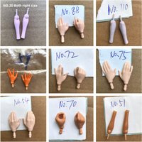 Multi Colors 1/6 Doll Hands Elbows Brown White Beige Black Green Purple DIY Doll Replacement Parts for Dressing & Decorating
