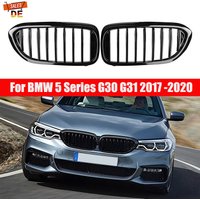 Pour BMW Série 5 G30 2017 2018 2019 2020 Limo Touring, Grille Nieren GLANZ SCHWARZ, Grille avant sportive à ligne simple, Remplacement de grille de radiateur chromée brillante, Haute qualité