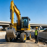 Advanced Industrial Wheeled Digger High Flow Hydraulic Auxiliary Lines Mobile Construction Vehicle For Versatile Tool Use