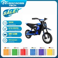 Elektryczny motocykl dla dzieci EVERCROSS TECH EV12M-motor 300W, maksymalna prędkość 25 km/h, zasięg 15 km, opony 12-calowe