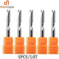 Dreanique 5pcs/lots 1 Flute Spiral End Mill CNC Advertisement Engraving Bit for Woodworking Acrylic Aluminum Plastics Cut