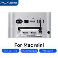 Acasis 40Gbps Enclosure Compatible With Thunderbolt4/USB4 Storage Pro|Dual M.2 NVMe SSD USB-A Ports DP4K144Hz For Mac Mini M4Pro