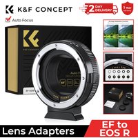K&F CONCEPT EF-EOS R Adapter Auto Focus Lens Mount Adapter for Canon EF EF-S Lens to Canon EOS R/RF R3 R6 R50 Mount Cameras Body
