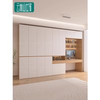 Indoor furniture desk integrated household bedroom wardrobe, open modern simple storage cabinet with dresser combination