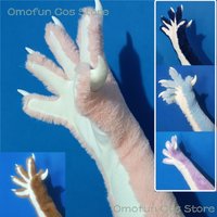 Fursuit Animal Cosplay Paws Gloves Long Accessories Furry Paws Cat Soft Cute Fluffy Animal Manga Party Cos Unisex Costume