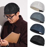 Cycling Cap Mesh Breathable Brimless Melon Skin Hat Ultra-Light Adjustable Summer Beanie Hat Outdoor Hip Hop Sailor Landlord Cap