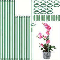 28 Pcs Adjustable Plant Support Sticks with 28 Rings and 14 Connectors for Indoor Outdoor Plants Potted Flowers Tomato Rose