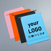 50-pack colorful frosted drawstring bags clothing storage bags clothing shoe packaging bags with customizable logos