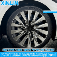 4PCS HubCap for Tesla Model 3 Highland 18 Inch Performance Replacement Wheel Cap Automobile Full Rim Cover Accessories 2023 2024