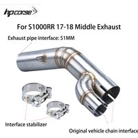Slip On For BMW S1000RR S1000R 2017 2018 Motorcycle Exhaust Middle Link Pipe Escape Modify Muffler Stainless Steel