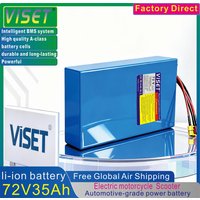 VISET New18650 72V 35Ah lithium-ion battery with built-in BMS 250-3000W high-power battery EScooter Ebike Battery Pack charger