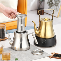 304 Stainless Steel Kettle, Works on Induction & Gas Stove, With Tea Filter Tea Pot for Home, Kitchen, Hotel and Restaurant Use