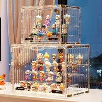 Popmart Display Cabinet Container Showcase Dustproof Storage Box Clear Bubble Mart Display Shelf Anime Figure Toy Storage Stand