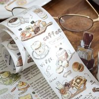 4 Rolls of 6Cm×200Cm Slow Life Themed Die-Cut Washi Tape - Decorative Vintage DIY Notebook Supplies, Exquisite Book Collage Making Tape, Diary Decoration, Art and Craft Collage Materials, Suitable for