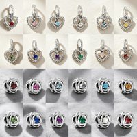 2026 New S925 Silver 12 Constellation Series Charm Green Red Pink Yellow Pendant Beads Original DIY Bracelet Women's Jewelry