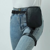 Peicees Womens Drop Leg Bag with Leg Strap Leather Thigh Bag for Motorcycle Costume Accessories Fashion Fanny Bag Belt Pouch