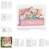 Christmas Holiday Giraffe Snowman Animals Cutting Dies Clear Stamps Set for Scrapbooking Paper Making Frames Card Craft