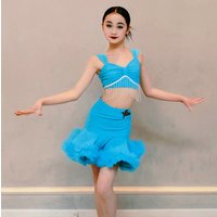 Latin Dance Training Costume Girl New Children's Performance Costume Competition Regulations Latin Dance Dress