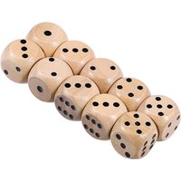 10Pcs/Set Wooden Dice Set Polyhedral Game Dice 6-sided Point Dice for Table Game Board Game Acessorios 16mm