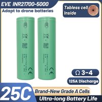EVE 21700 50PL 3.6V 5000mah 25C/120A cellule INR21700/50PL Large Capacity Flashlight and Drone Power Battery