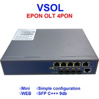 VSOL 4PON EPON OLT FTTH mini OLT 4 Ports CATV Carrier-grade Fiber Optic Alta qualidade small 1.25G professional 4PON 4 ports ONU