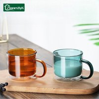 Double Wall Insulated Colorful Glass Cup Clear Espresso Coffee Mugs Handmade Beer Mug Tea Milk Whiskey Glass Cups Drinkware