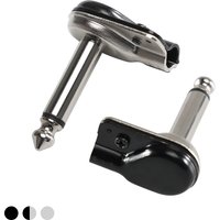 Pro-C Single Screw Mini Flat Nickel Black Plating Right Angle Audio 6.35mm 1/4 TS Jack Connector for Patch Guitar Effect Cable