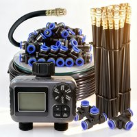 Dual Zone Independent Irrigation Timer Mist Cooling Kit Quick Connect Adjustable Mist Nozzles Custom Watering Program System