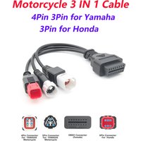 For Yamaha 3PIN 4PIN For HONDA 6Pin to OBDII 16Pin OBD2 Connector Plug Cable Motorcycle Motobike OBD 2 Extension cable